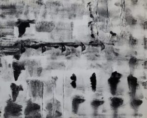 Peinture abstraite noir et blanc Demain peut-être par Loïc Claude
